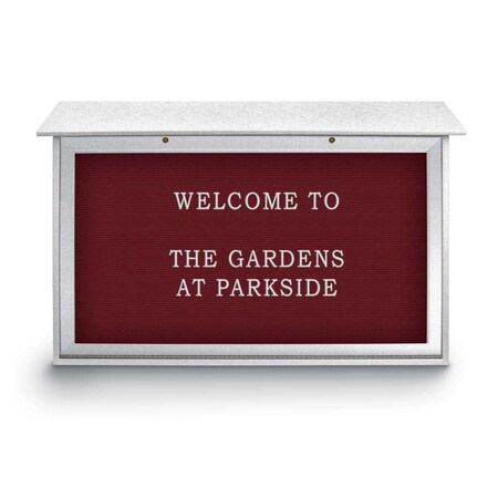 United Visual Products Indoor Enclosed Combo Board, 48"x36", White Frame/Blue & Burgundy UVCB4836W-BLUE-DBURGU